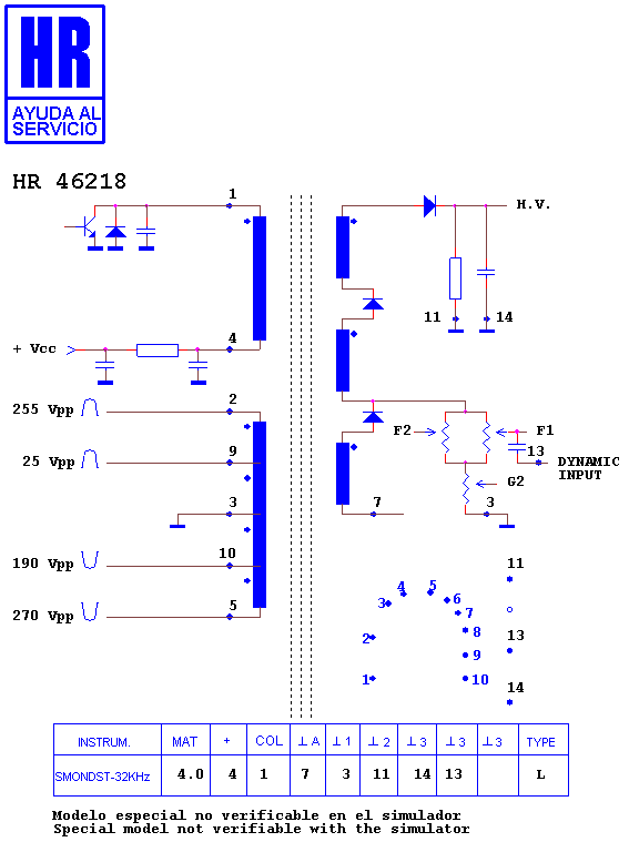 Schematic diagram for HR 46218