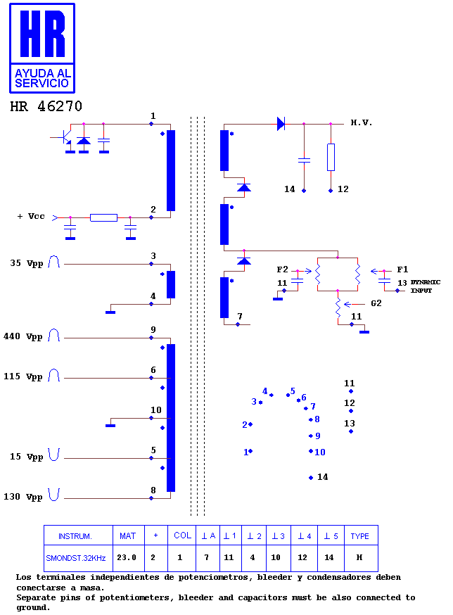 Schematic diagram for HR 46270