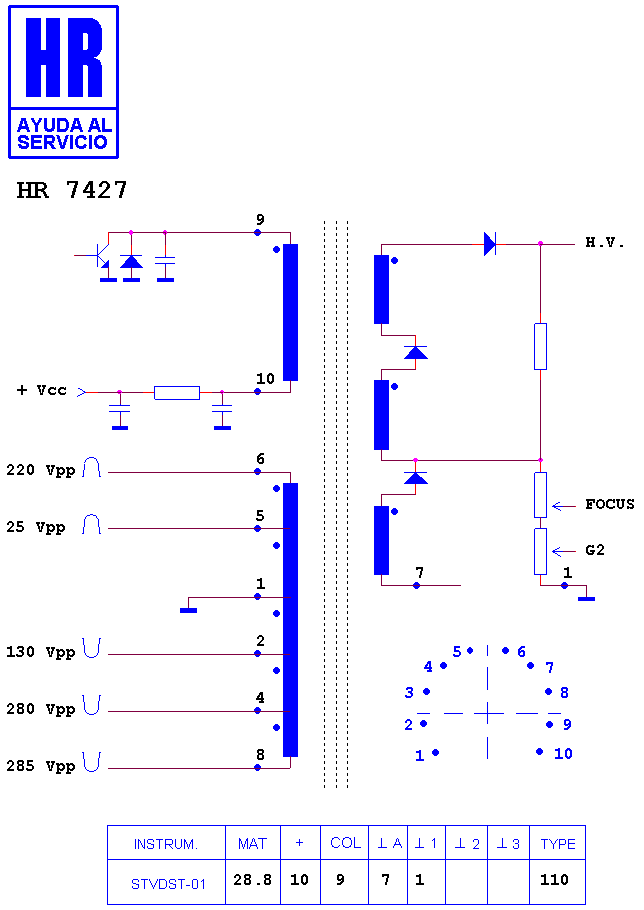 Schematic diagram for HR 7427