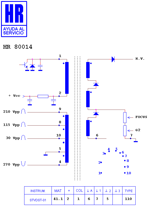 Schematic diagram for HR 80014