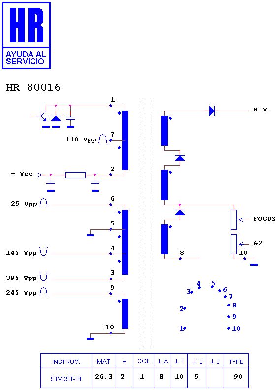 Schematic diagram for HR 80016