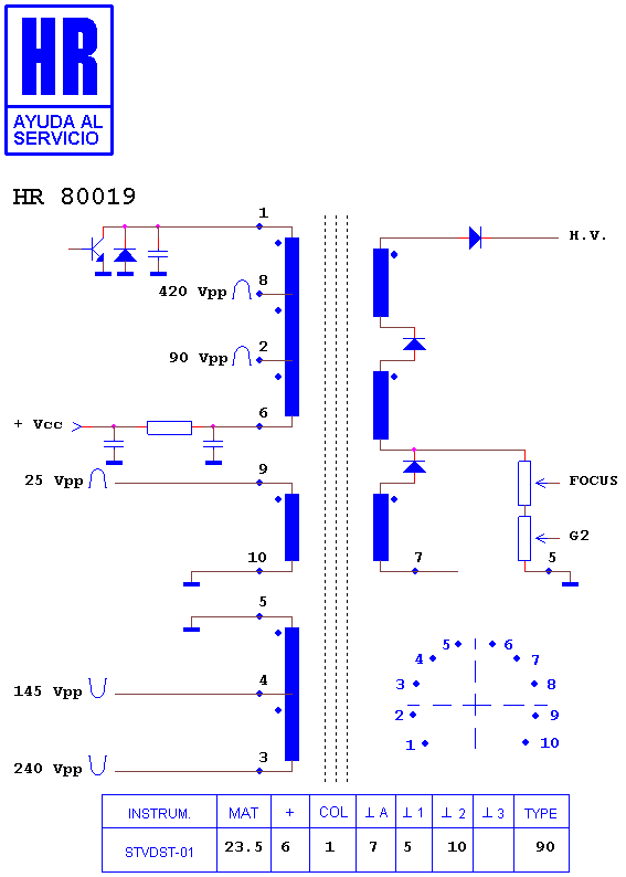 Schematic diagram for HR 80019
