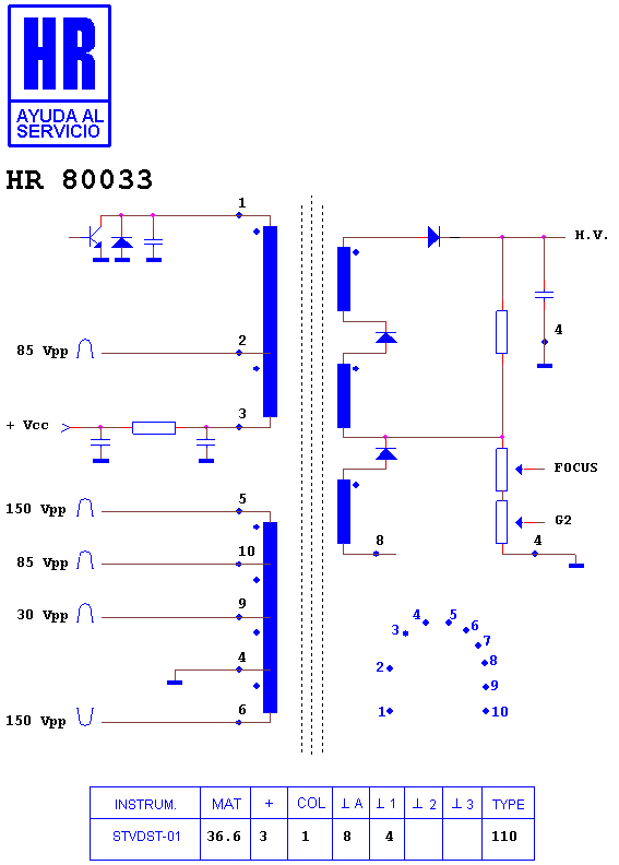 Schematic diagram for HR 80033