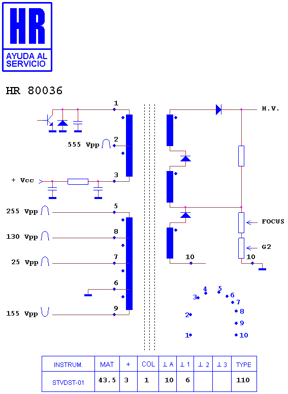 Schematic diagram for HR 80036
