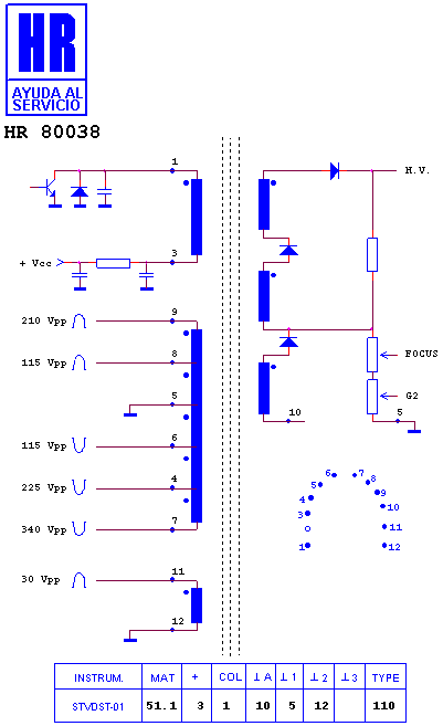 Schematic diagram for HR 80038