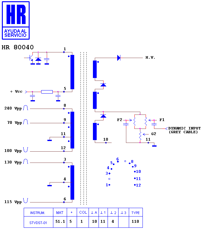 Schematic diagram for HR 80040
