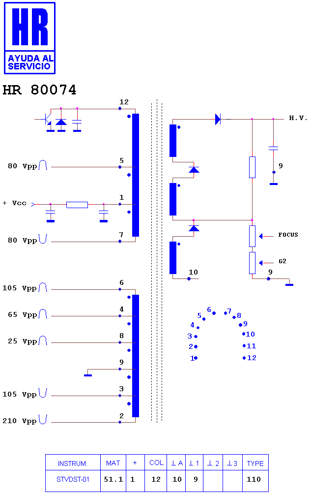 Schematic diagram for HR 80074