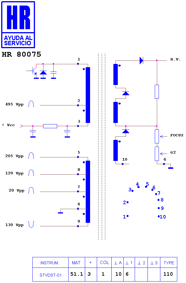 Schematic diagram for HR 80075