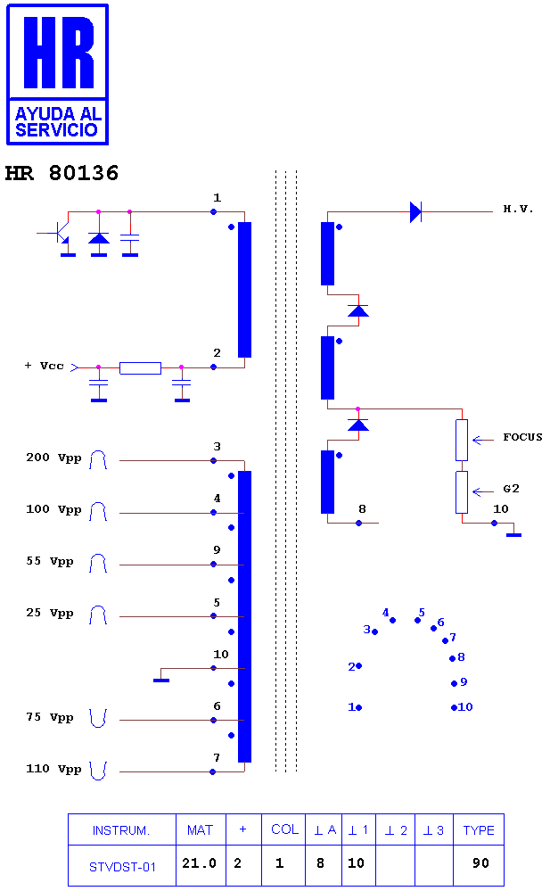 Schematic diagram for HR 80136