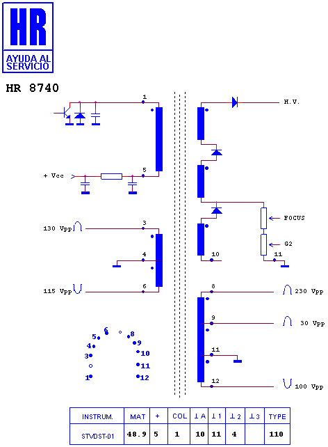 Schematic diagram for HR 8740