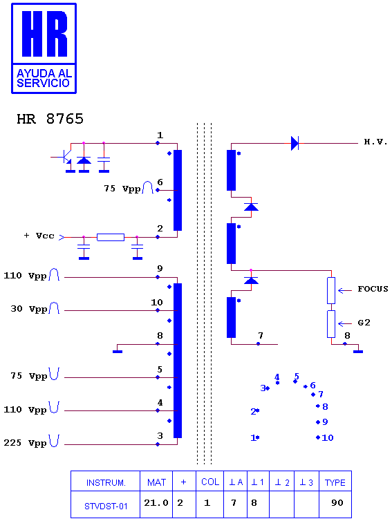 Schematic diagram for HR 8765