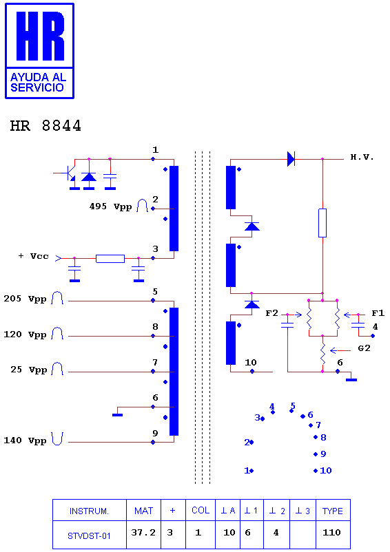 Schematic diagram for HR 8844