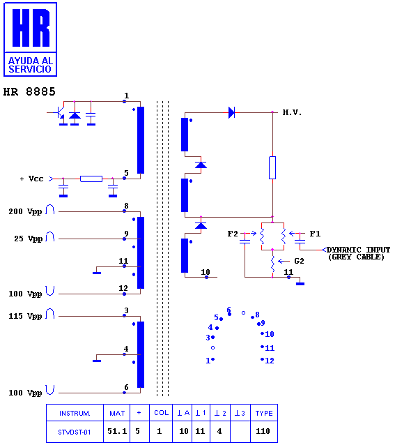 Schematic diagram for HR 8885
