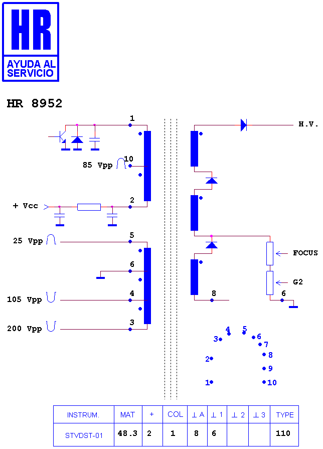 Schematic diagram for HR 8952