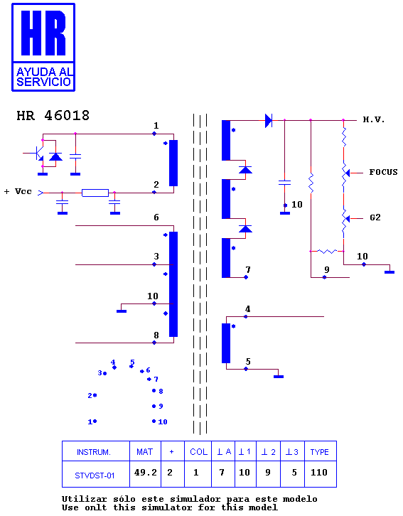 Schematic diagram for HR 46018