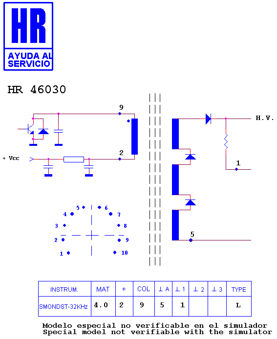 Schematic diagram for HR 46030