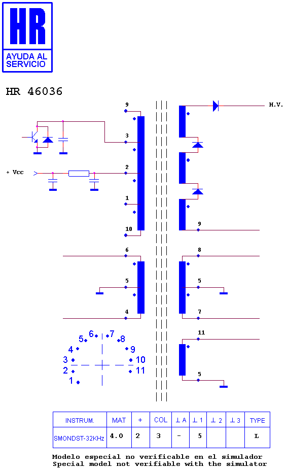 Schematic diagram for HR 46036