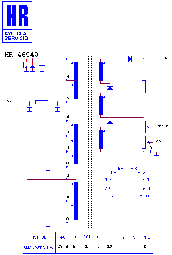 Schematic diagram for HR 46040