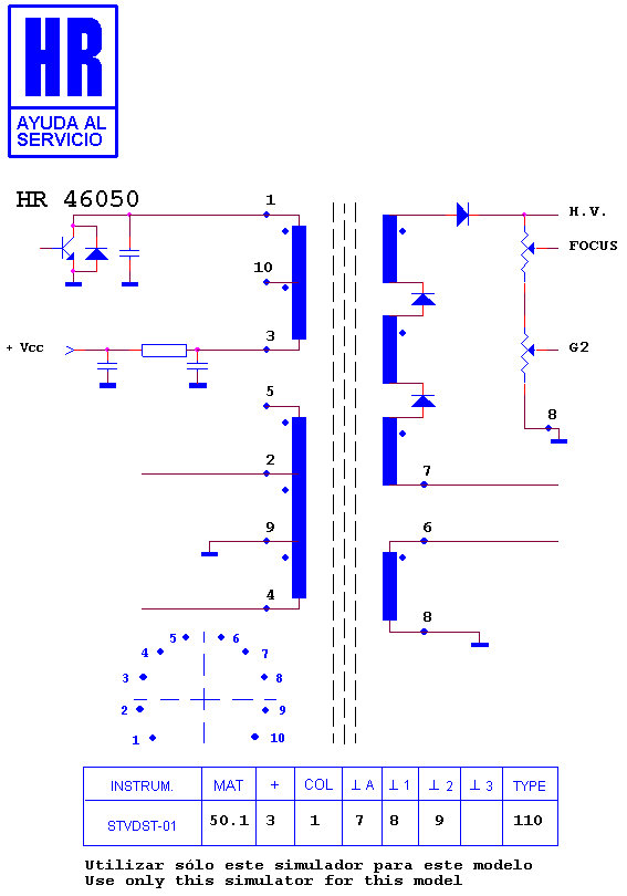 Schematic diagram for HR 46050