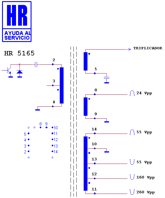 Schematic diagram for HR 5165