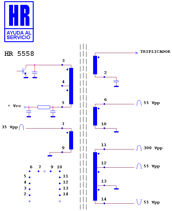 Schematic diagram for HR 5558