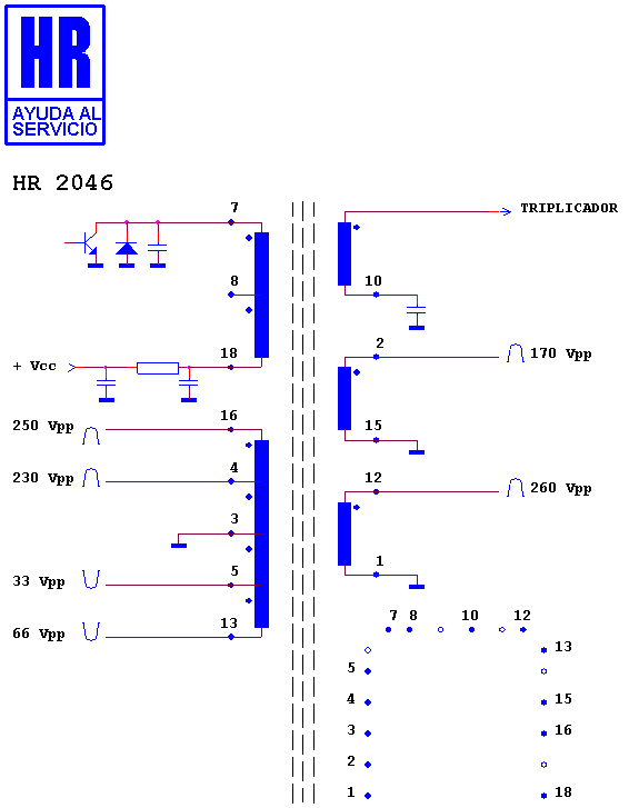 Schematic diagram for HR 2046