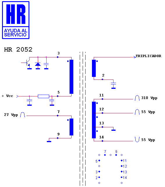 Schematic diagram for HR 2052
