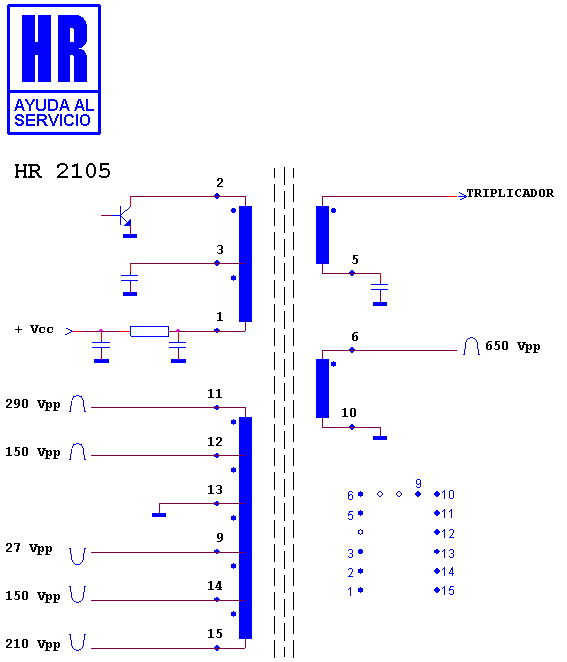 Schematic diagram for HR 2105