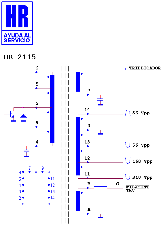 Schematic diagram for HR 2115