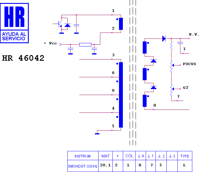 Schematic diagram for HR 46042