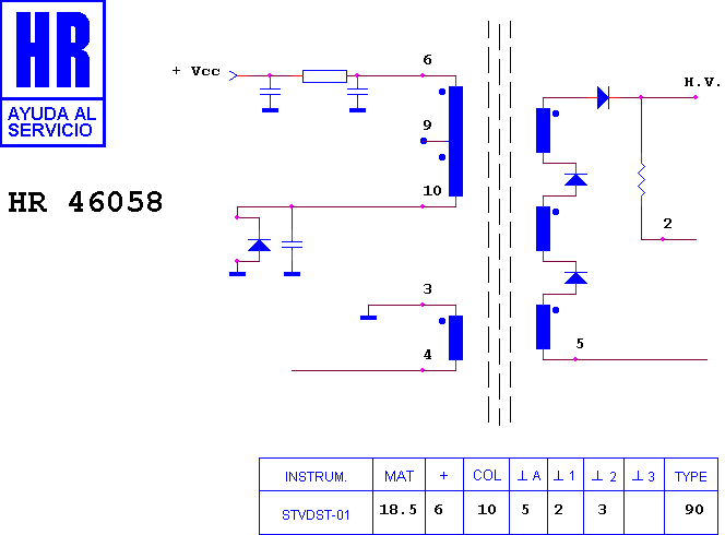 Schematic diagram for HR 46058