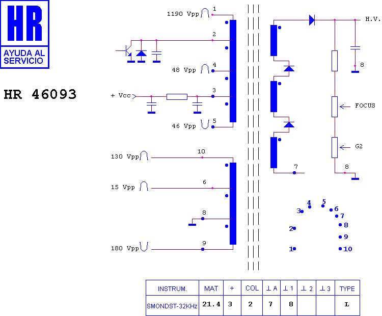 Schematic diagram for HR 46093