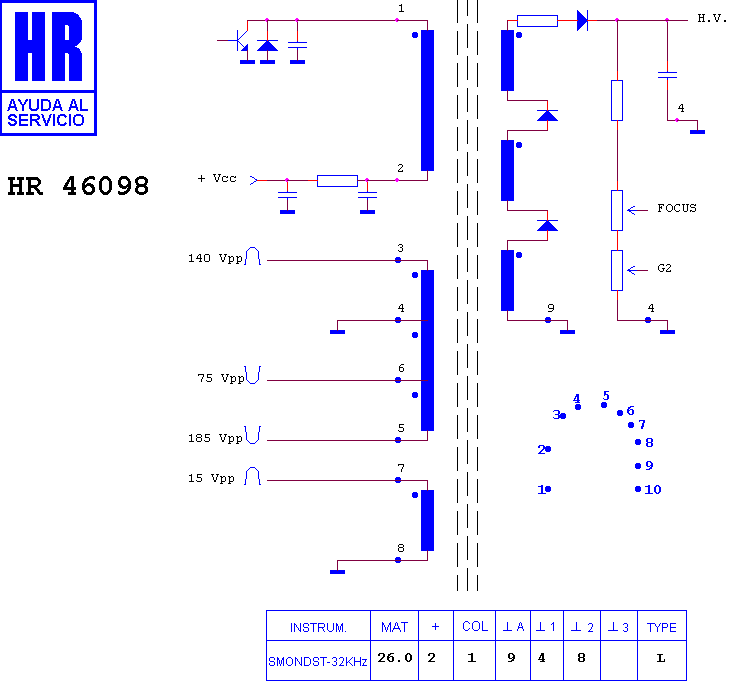 Schematic diagram for HR 46098