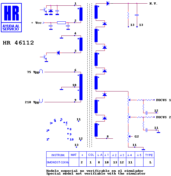 Schematic diagram for HR 46112