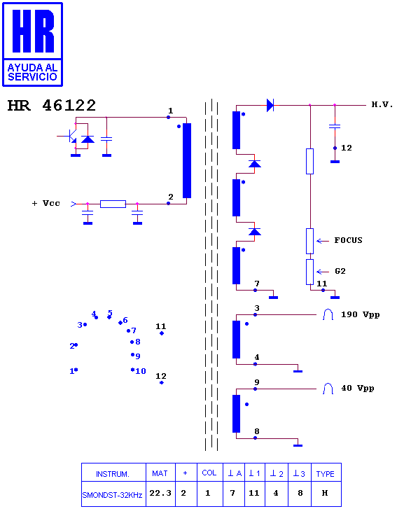 Schematic diagram for HR 46122