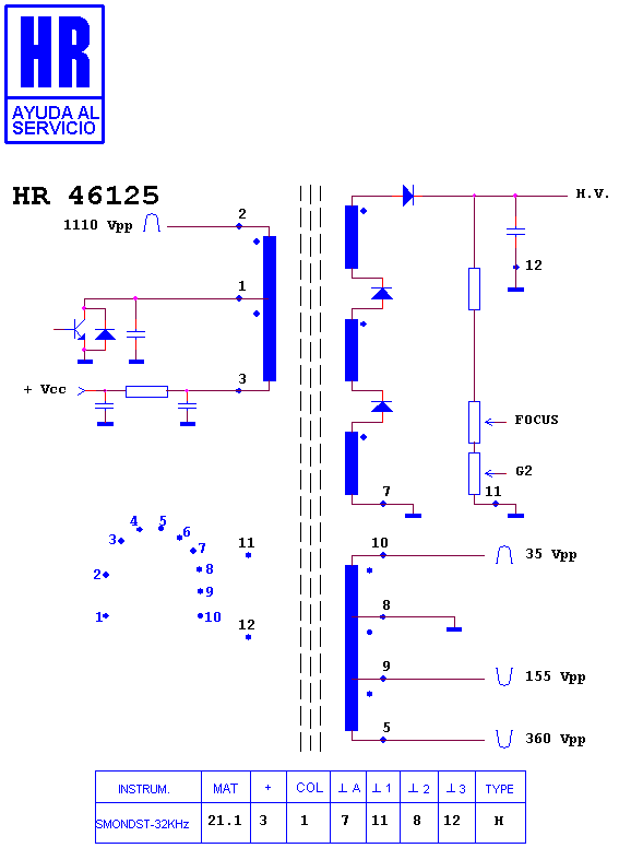 Schematic diagram for HR 46125