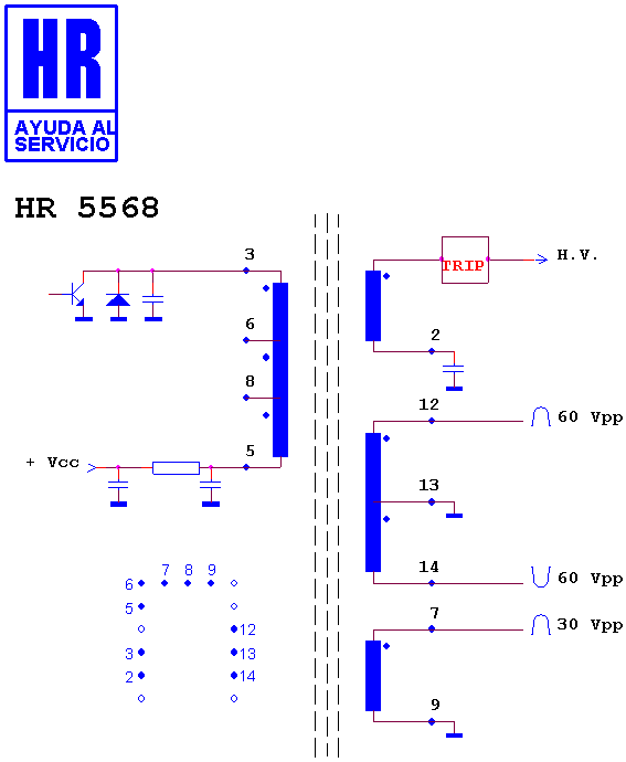 Schematic diagram for HR 5568