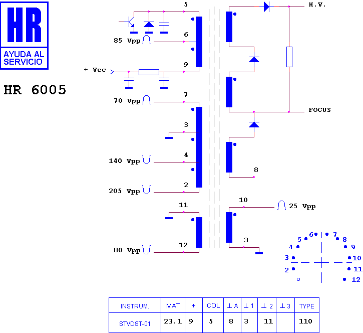 Schematic diagram for HR 6005