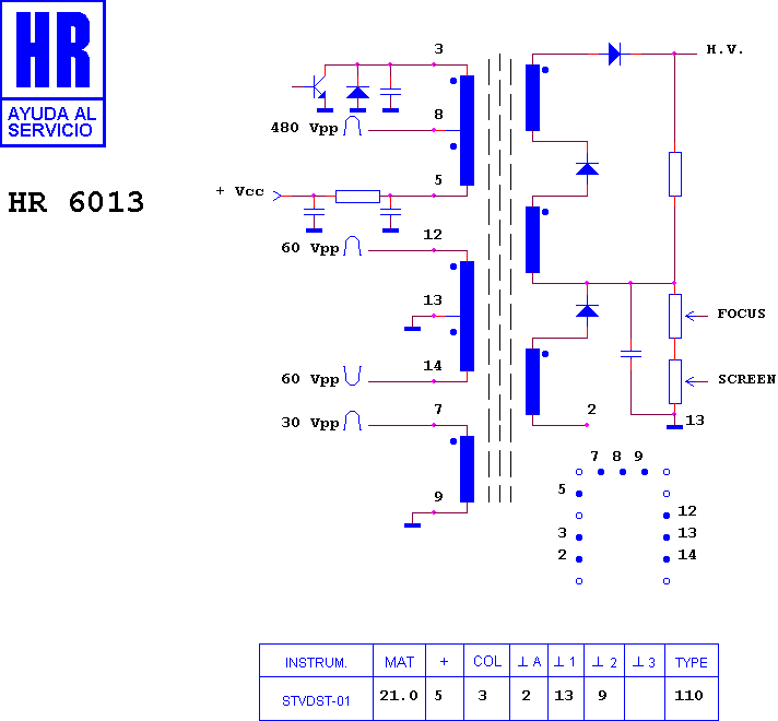 Schematic diagram for HR 6013
