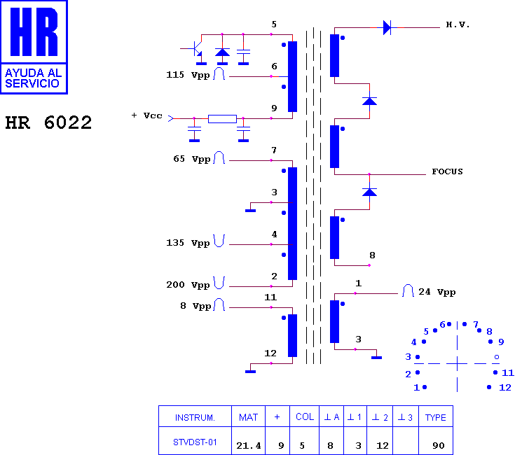 Schematic diagram for HR 6022