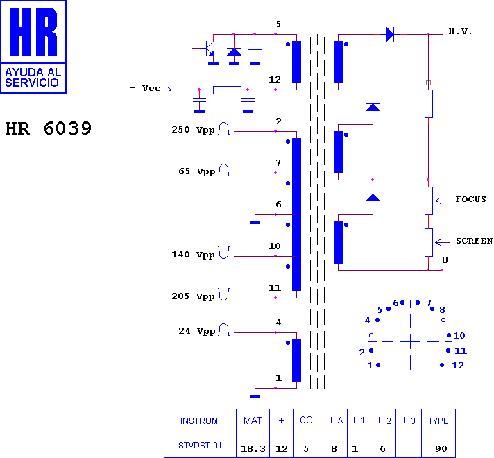 Schematic diagram for HR 6039
