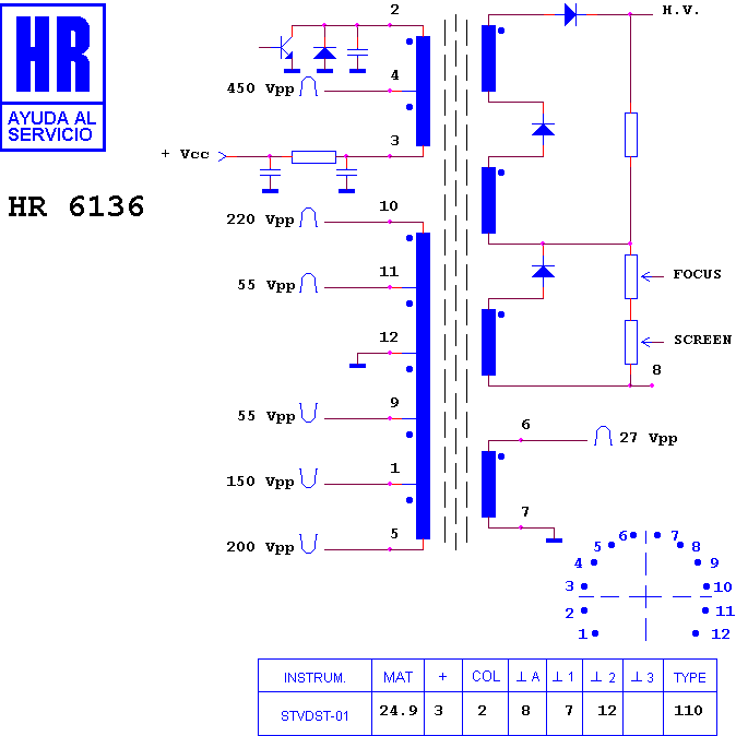 Schematic diagram for HR 6136