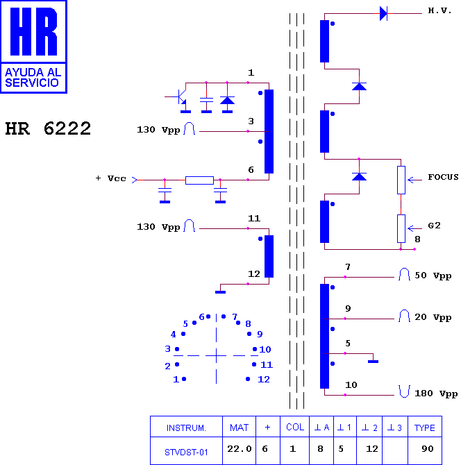 Schematic diagram for HR 6222