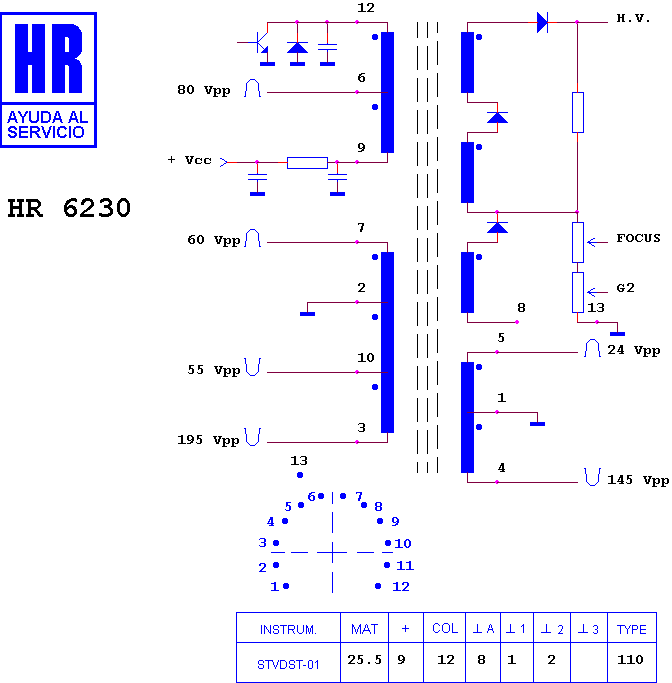 Schematic diagram for HR 6230
