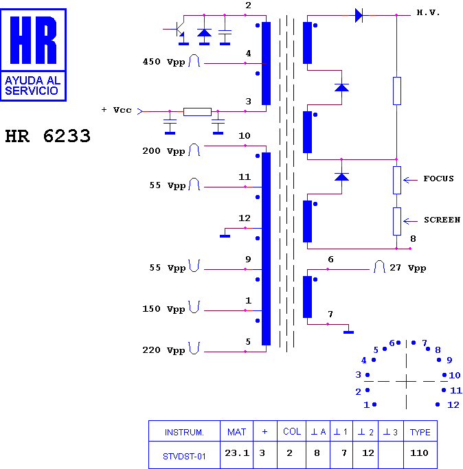 Schematic diagram for HR 6233