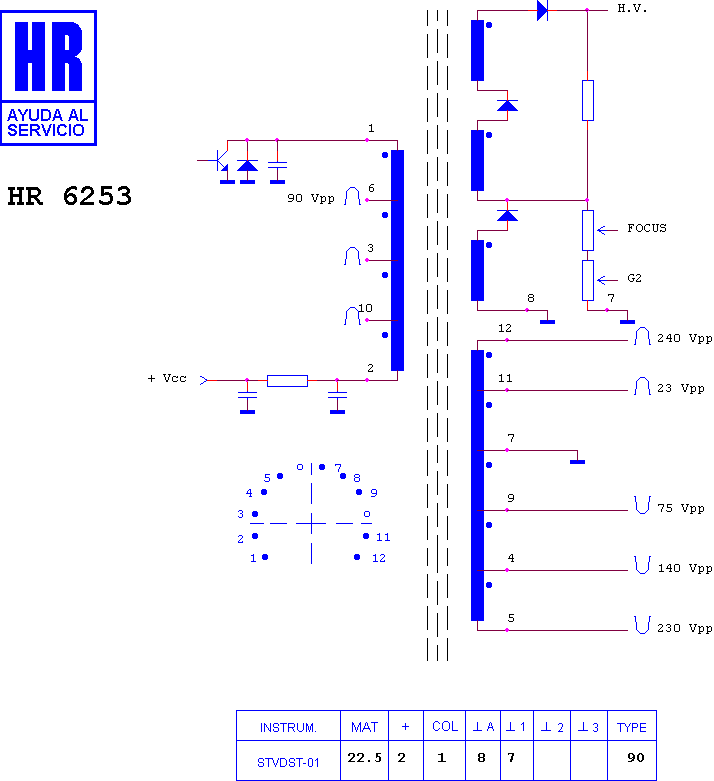 Schematic diagram for HR 6253