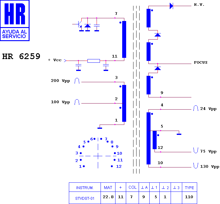 Schematic diagram for HR 6259