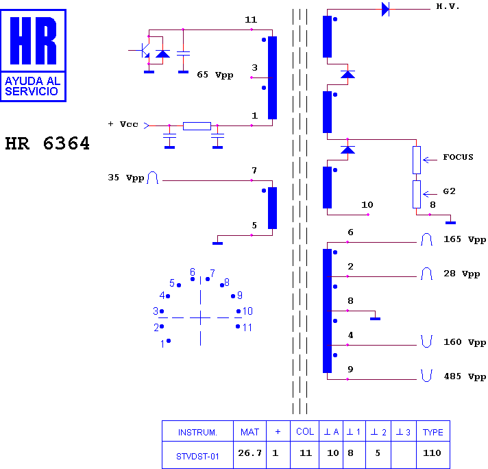 Schematic diagram for HR 6364