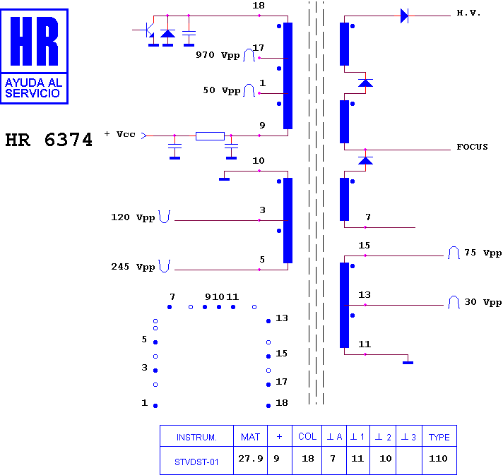Schematic diagram for HR 6374