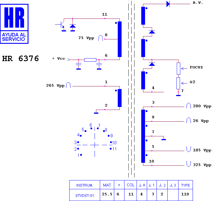 Schematic diagram for HR 6376